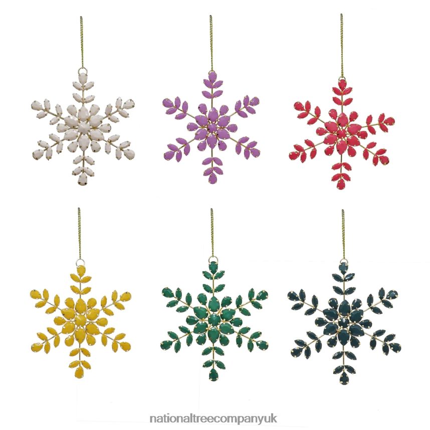 decoration | National Tree Company 6 Piece HGTV Home Collection Beaded Snowflake Ornaments F2L4F535