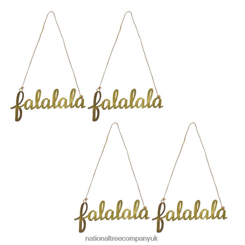 decoration | National Tree Company 9" HGTV Home Collection Falalala Metal Ornament Set F2L4F527