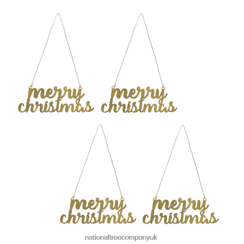 decoration | National Tree Company 9" HGTV Home Collection Merry Christmas Metal Ornament Set F2L4F534