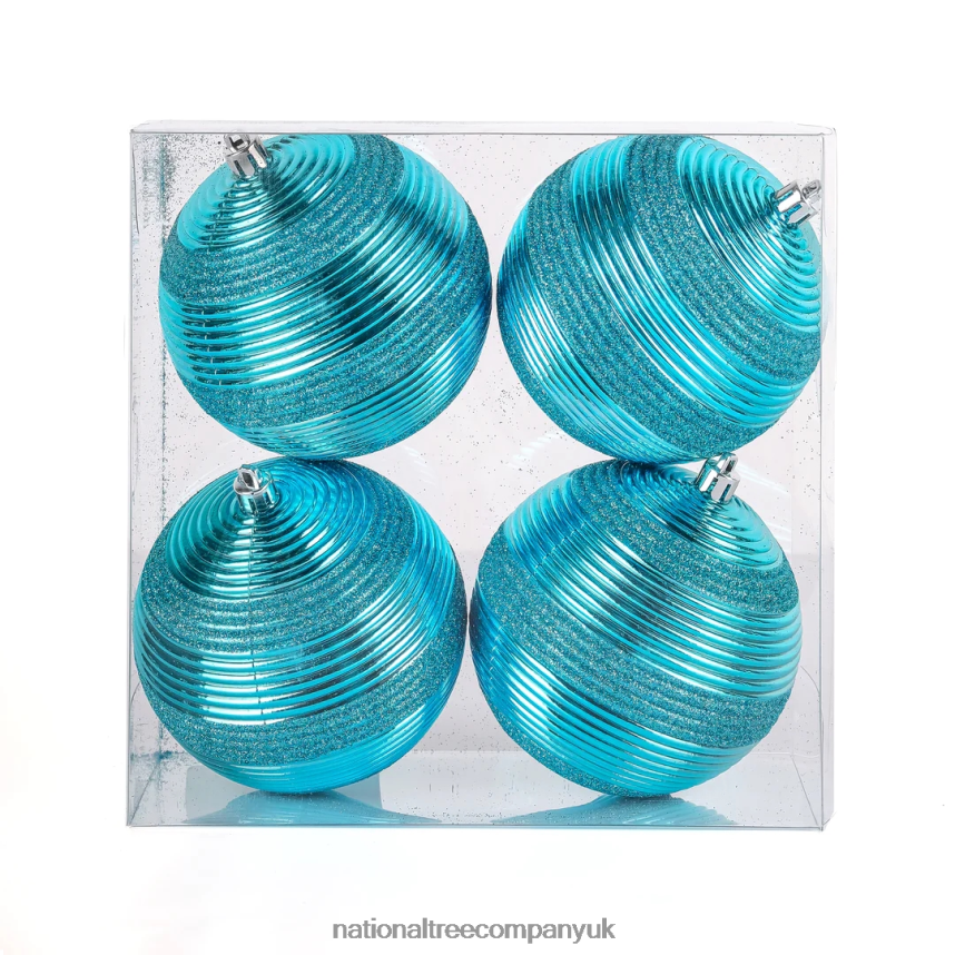 decoration | National Tree Company First Traditions 4 Piece Shatterproof Swirling Blue Ornaments F2L4F525