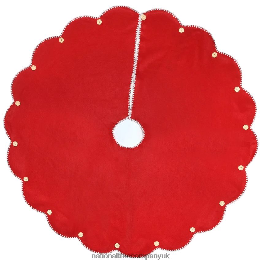 decoration | National Tree Company 48" General Store Collection Scalloped Red Tree Skirt F2L4F556