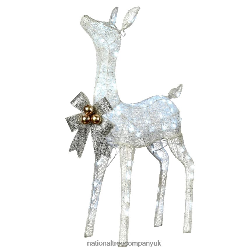 decoration | National Tree Company 36" Pre-Lit Glittered Fawn F2L4F611