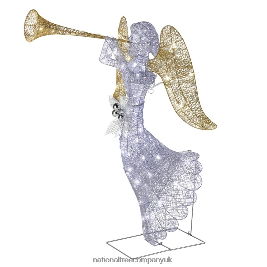 decoration | National Tree Company 48" Silver Angel Decor with White LED Lights F2L4F668