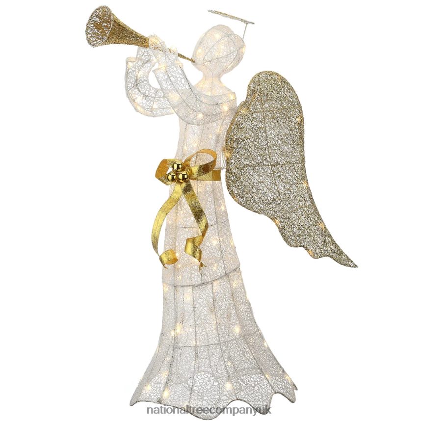 decoration | National Tree Company 51" Trumpeting Gold and White Angel with Warm White LED Lights F2L4F671