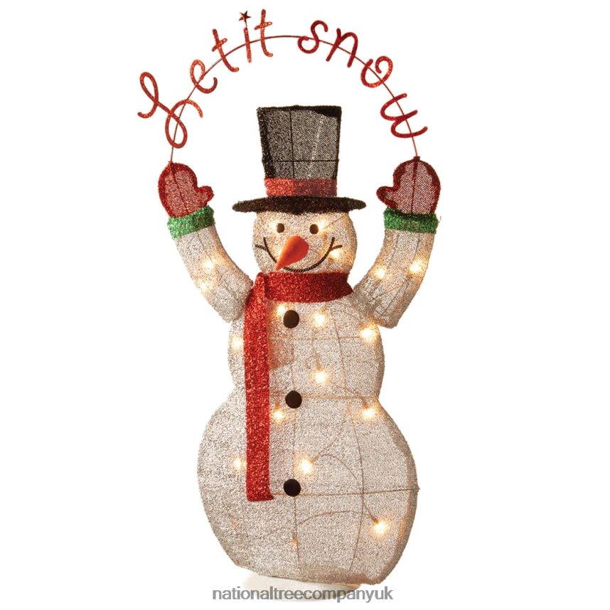 decoration | National Tree Company Pre-Lit 36" Tinsel Snowman F2L4F615