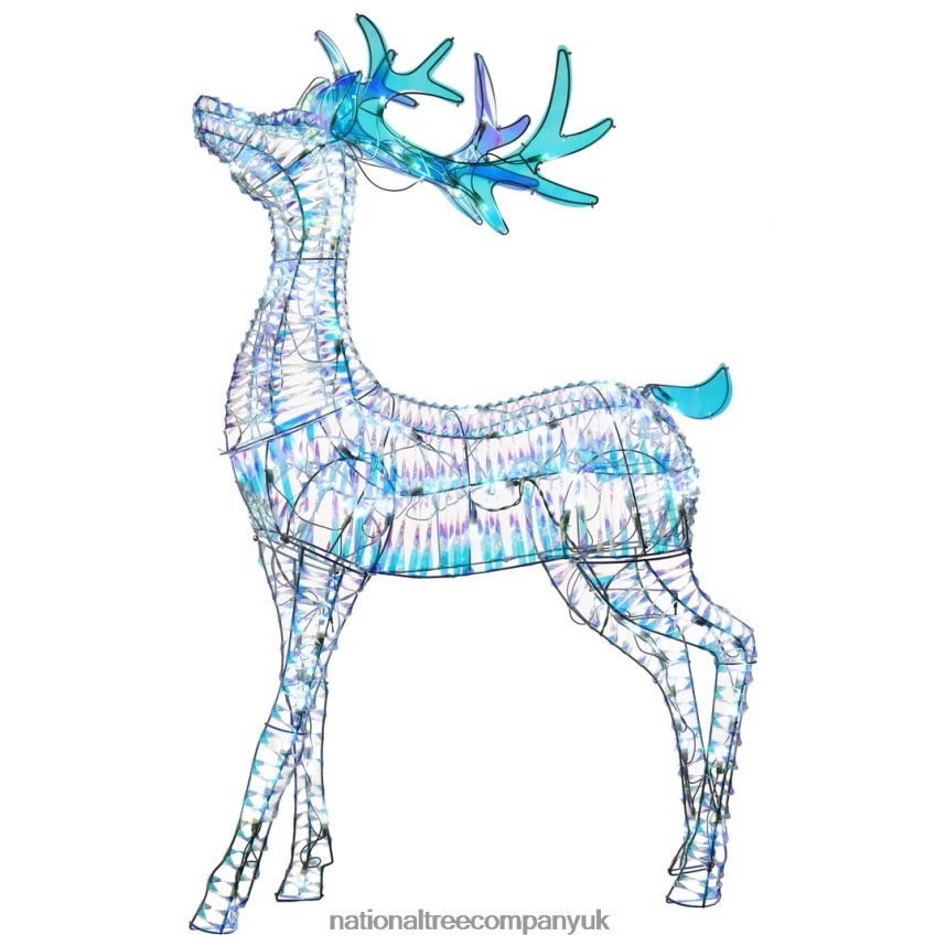 decoration | National Tree Company Pre Lit Iridescent Reindeer Decoration, Cool White LED Lights, Plug In, Christmas Collection, 48 Inches F2L4F596