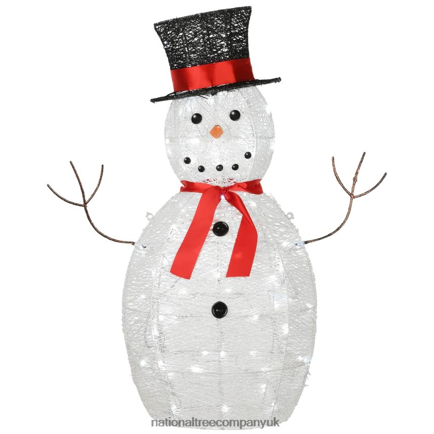decoration | National Tree Company Pre Lit Sisal Snowman Decoration, Cool White LED Lights, Plug In, Christmas Collection, 36 Inches F2L4F637