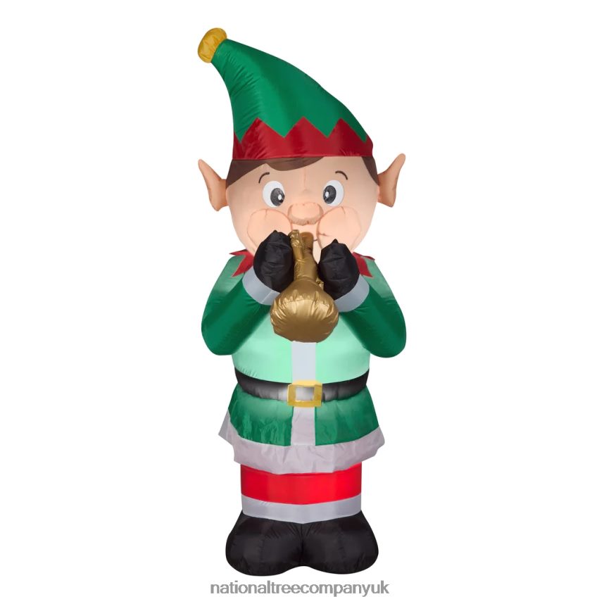 decoration | National Tree Company Inflatable Trumpet Playing Elf, LED Lights, Plug In, Christmas Collection, 6 Feet F2L4F665