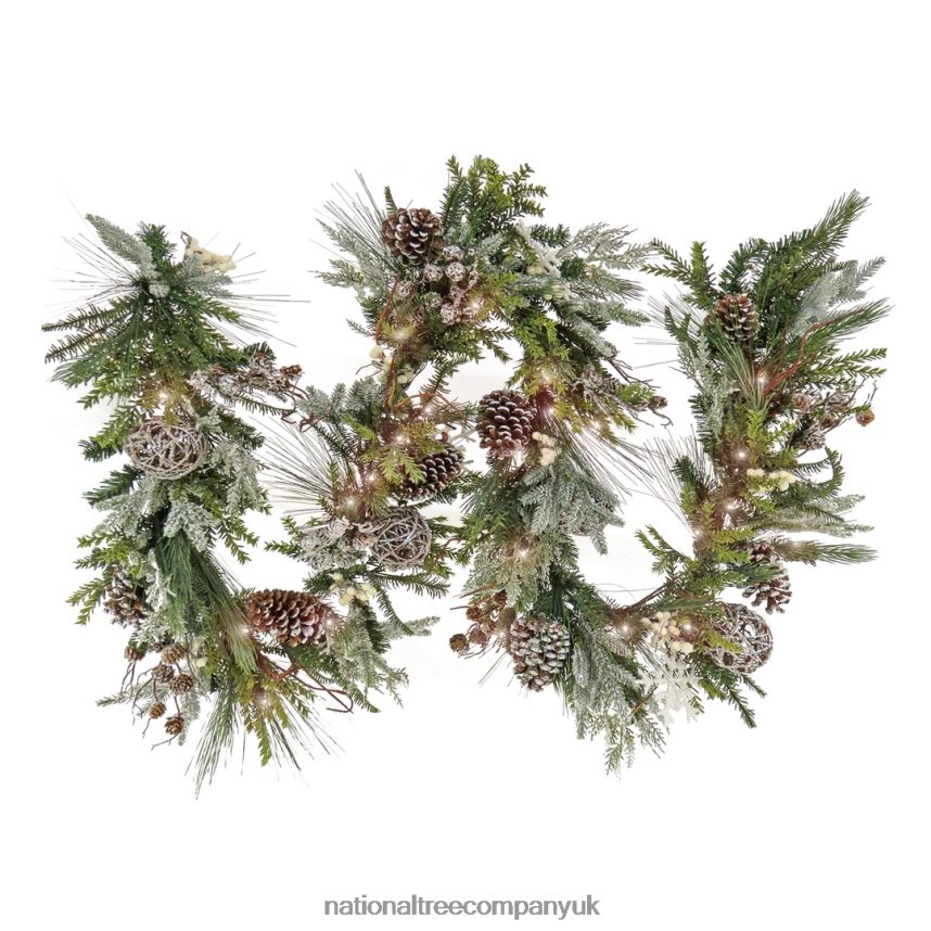 Greenery | National Tree Company 9 ft. HGTV Home Collection Pre-Lit Cozy Winter Garland F2L4F374