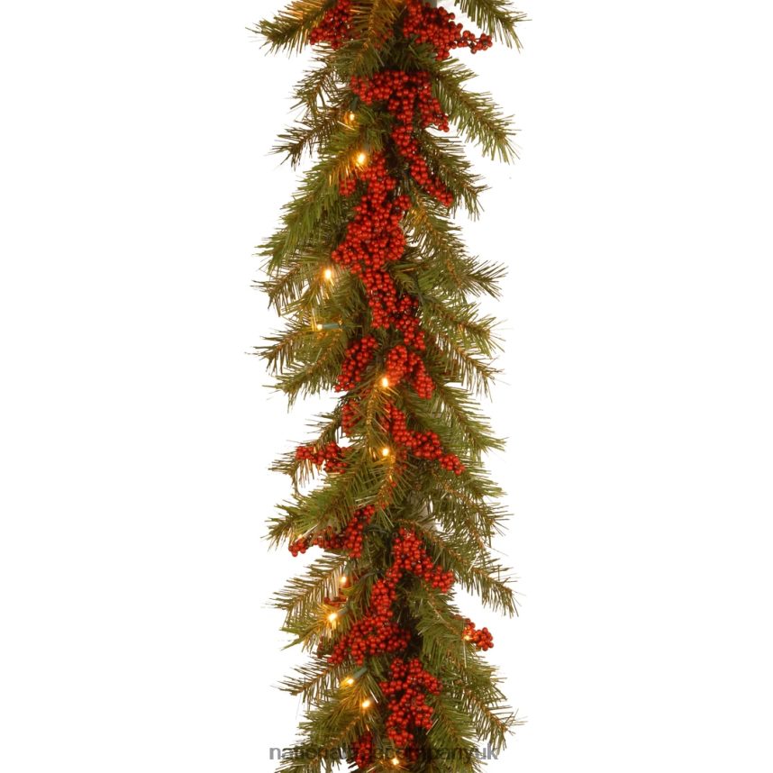 Greenery | National Tree Company Artificial Christmas Garland, Green, Valley Pine, Decorated With Berry Clusters, Christmas Collection, 9 Feet F2L4F400