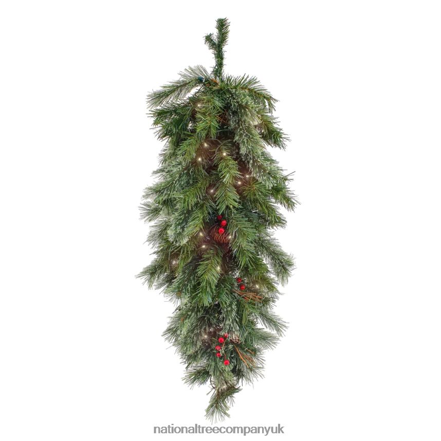Greenery | National Tree Company 36" Glistening Pine Teardrop with LED Lights F2L4F442