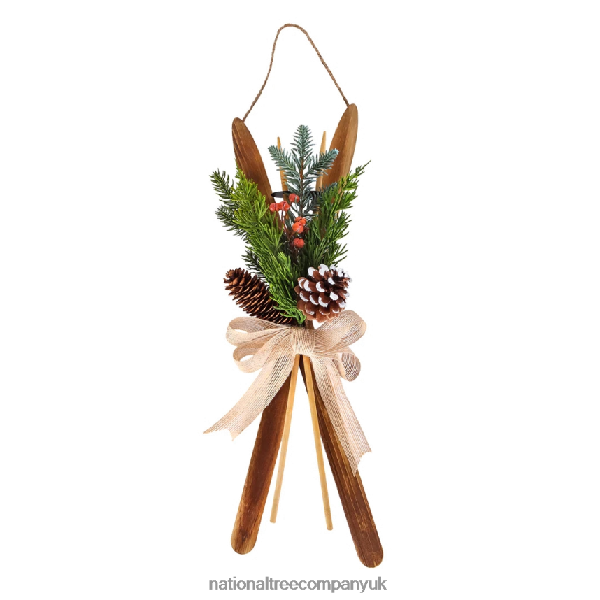Greenery | National Tree Company First Traditions 17" Holiday Skis Floral Wall decor F2L4F495