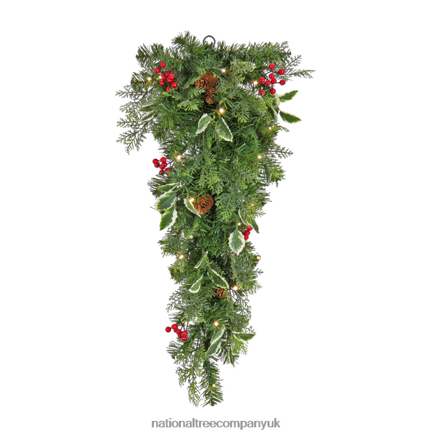 Greenery | National Tree Company First Traditions 30" Christmas Joy Pre-Lit Swag F2L4F445