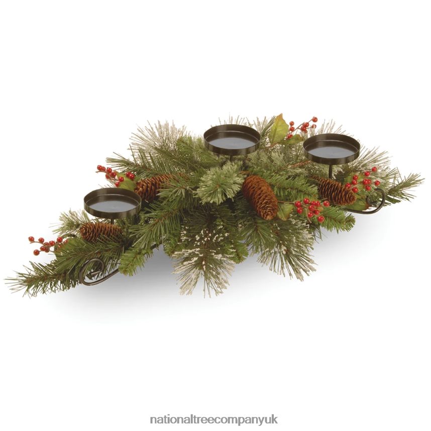 Greenery | National Tree Company Wintry Pine Candleholder Centerpieces F2L4F481