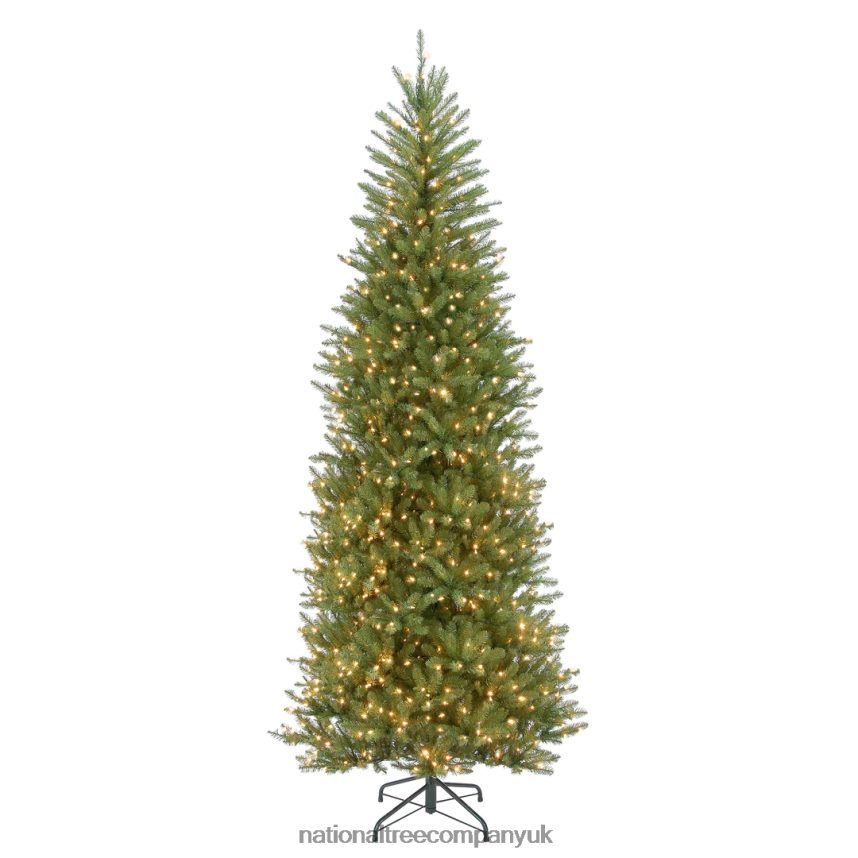 Trees | National Tree Company Pre-Lit Artificial Slim Christmas Tree, Green, Dunhill Fir, White Lights, Includes Stand, 10 Feet F2L4F21