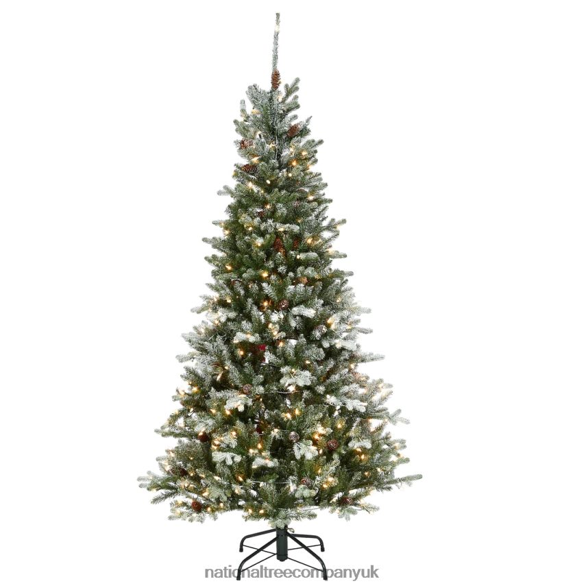 Trees | National Tree Company 6.5 ft Snowy Morgan Spruce Slim Tree with Clear Lights F2L4F72