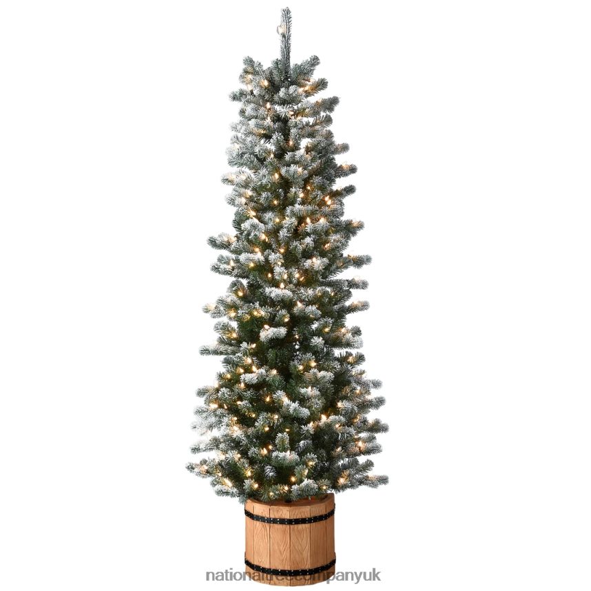 Trees | National Tree Company 6 ft. Snowy Sheffield Spruce Slim Half Tree with Clear Lights F2L4F86