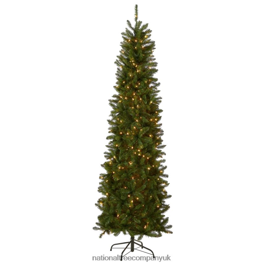 Trees | National Tree Company Artificial Pre-Lit Slim Christmas Tree, Green, Kingswood Fir, Clear Lights, Includes Stand, 6.5 Feet F2L4F69