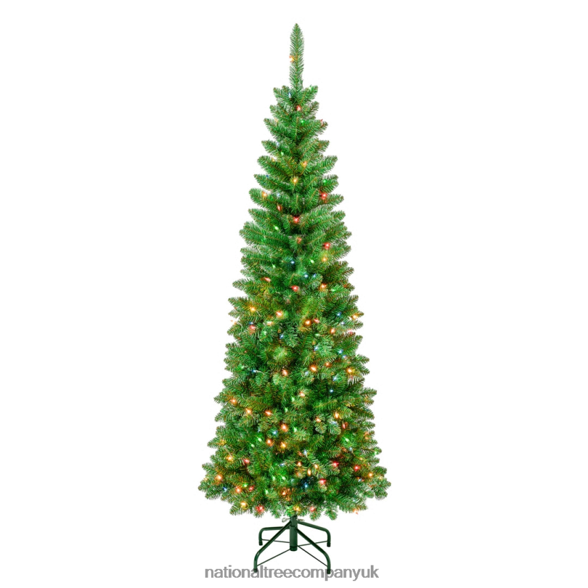 Trees | National Tree Company First Traditions Pre-Lit Rowan Pencil Slim Christmas Tree, Multicolor Incandescent Lights, Plug In, 6 ft F2L4F76