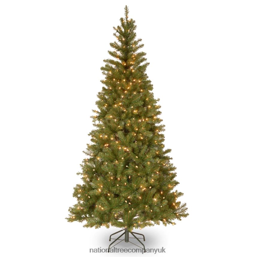 Trees | National Tree Company Pre-Lit Artificial Slim Christmas Tree, Green, Aspen Spruce, White Lights, Includes Stand, 6.5 Feet F2L4F124