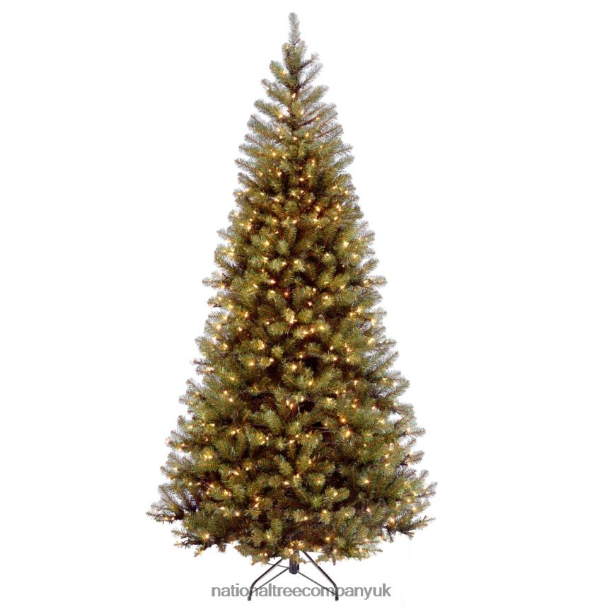 Trees | National Tree Company Pre-Lit Artificial Slim Christmas Tree, Green, Aspen Spruce, White Lights, Includes Stand, 6 Feet F2L4F110