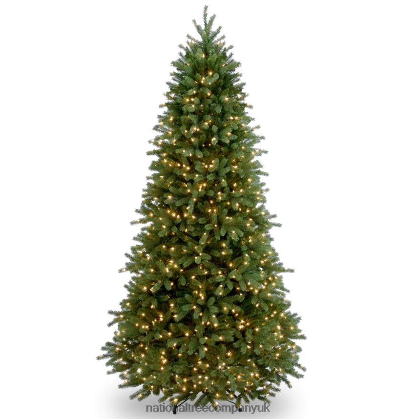 Trees | National Tree Company Pre-Lit Slim Artificial Christmas Tree, Green, Jersey Fraser Fir, 'Feel Real', White Lights, Includes Stand, 6.5 Feet F2L4F30