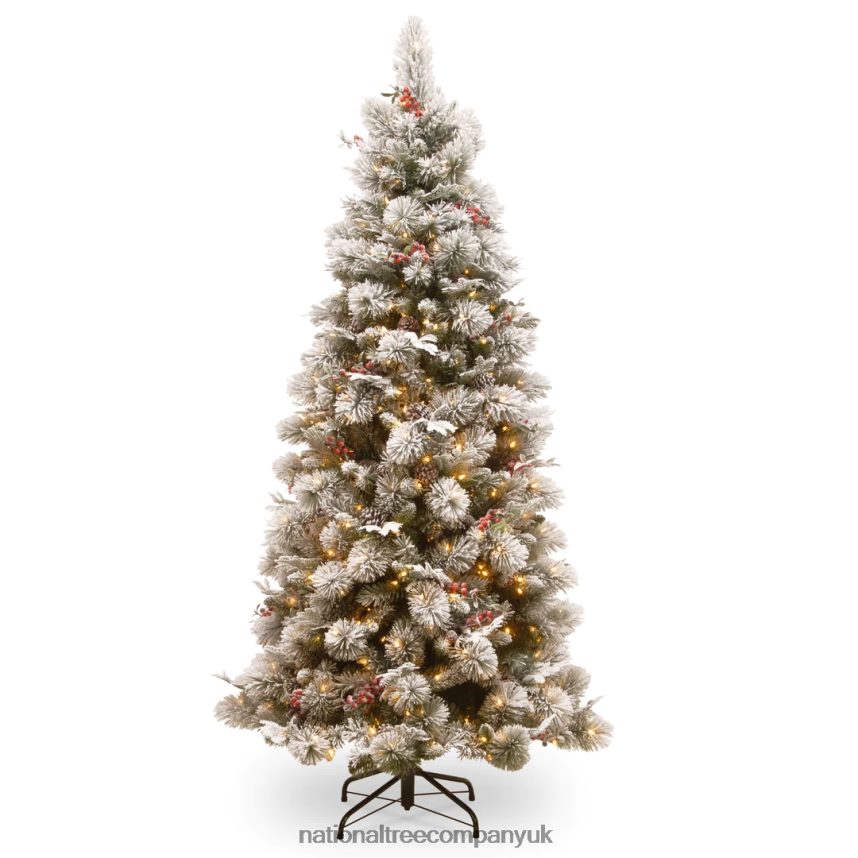 Trees | National Tree Company 7.5 ft. Snowy Bedford Slim Pine Tree with Clear Lights F2L4F140