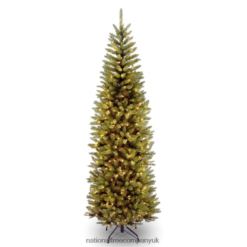 Trees | National Tree Company Artificial Pre-Lit Slim Christmas Tree, Green, Kingswood Fir, Dual Color LED Lights, Includes PowerConnect and Stand, 7 Feet F2L4F23