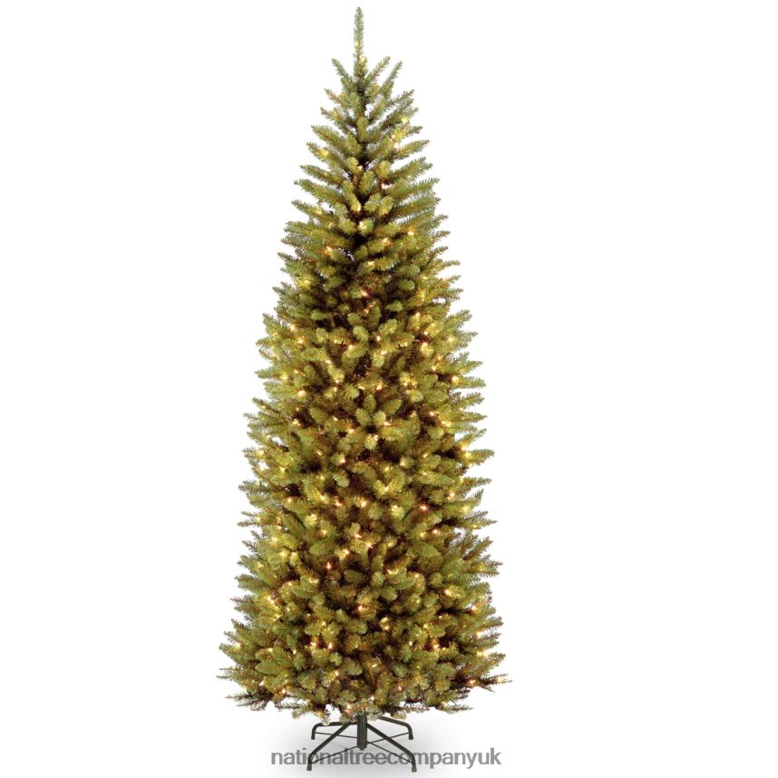 Trees | National Tree Company Artificial Pre-Lit Slim Christmas Tree, Green, Kingswood Fir, Dual Color LED Lights, Includes Stand, 7.5 Feet F2L4F119