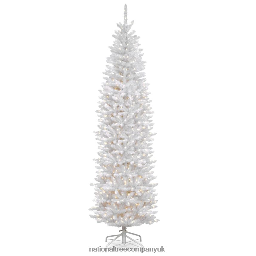 Trees | National Tree Company Artificial Pre-Lit Slim Christmas Tree, White, Kingswood Fir, White Lights, Includes Stand, 7.5 Feet F2L4F135