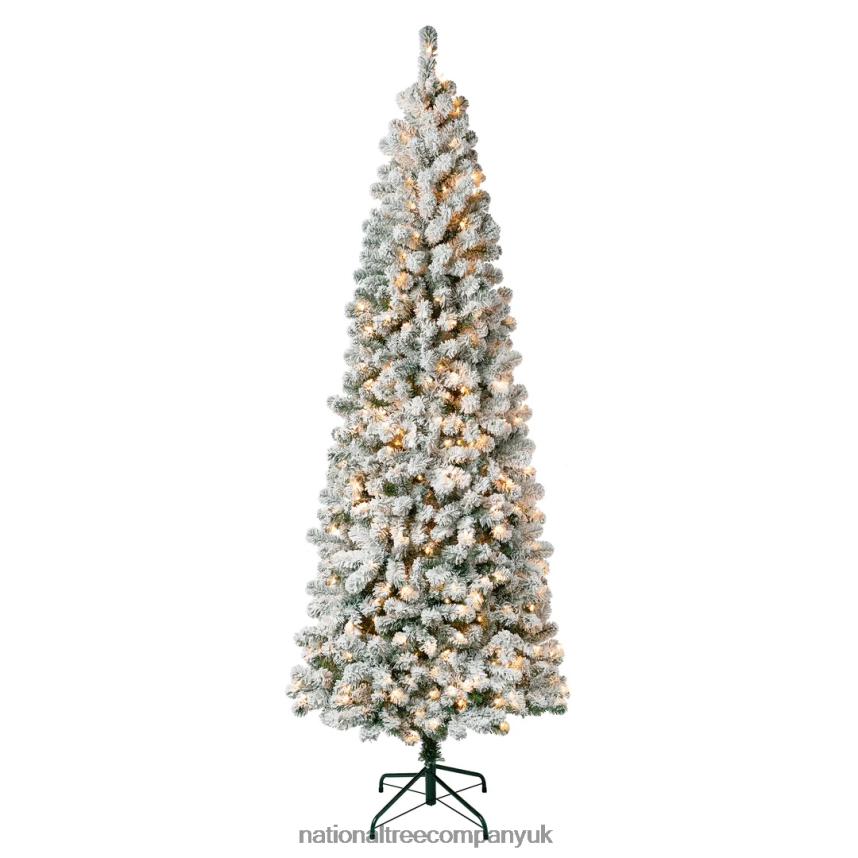 Trees | National Tree Company First Traditions Pre-Lit Acacia Flocked Tree Medium Christmas Tree, Clear Incandescent Lights, Plug In, 7.5 ft F2L4F115