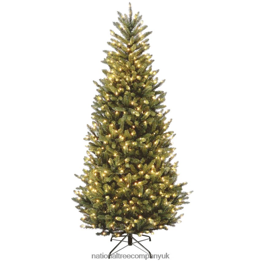 Trees | National Tree Company Pre-Lit Artificial Slim Christmas Tree, Green, Natural Fraser Fir, White Lights, Includes Stand, 7.5 Feet F2L4F58