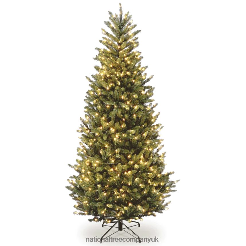 Trees | National Tree Company Pre-Lit Artificial Slim Christmas Tree, Green, Natural Fraser Fir, White Lights, Includes Stand, 7 Feet F2L4F55