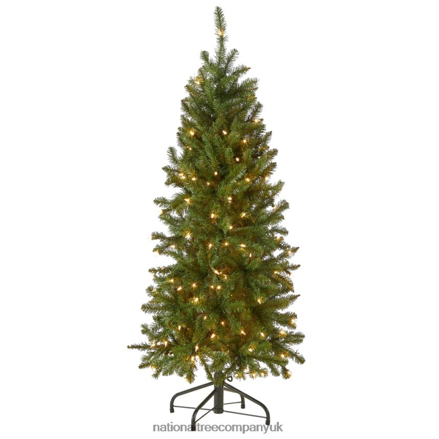 Trees | National Tree Company Artificial Pre-Lit Slim Christmas Tree, Green, Kingswood Fir, White Lights, Includes Stand, 4.5 Feet F2L4F8