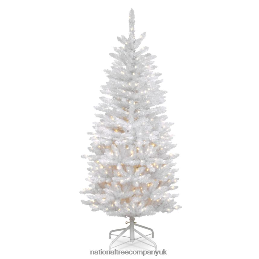 Trees | National Tree Company Artificial Pre-Lit Slim Christmas Tree, White, Kingswood Fir, White Lights, Includes Stand, 4.5 Feet F2L4F120