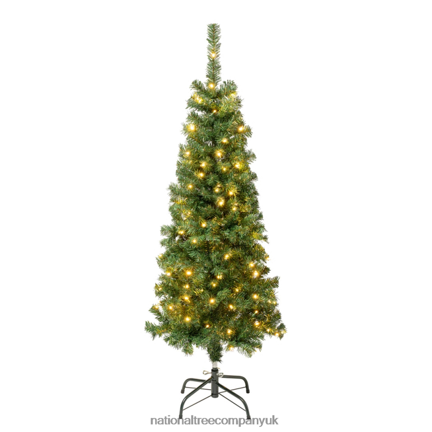 Trees | National Tree Company First Traditions Pre-Lit Artificial Linden Spruce Christmas Tree, Warm White LED Lights, Plug In, 4.5 ft F2L4F39