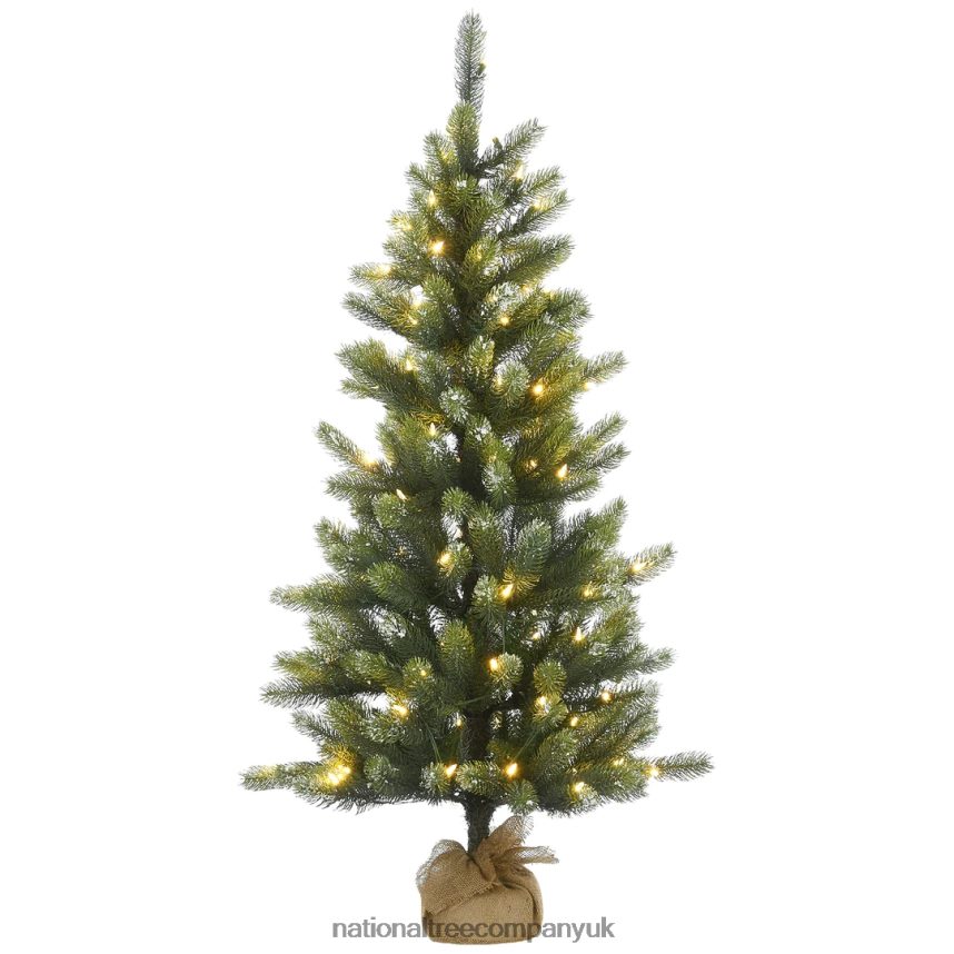 Trees | National Tree Company Pre-Lit Artificial Christmas Tree, Trinity Spruce, with Warm White LED Lights, Plug in, 4.5 ft F2L4F168